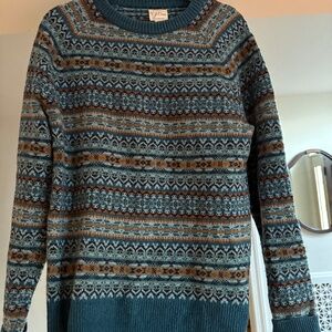 J. Crew Shetland Wool Fair Isle Sweater--Small